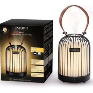 Difusor Lampion Noir Esteban Paris – inalámbrico con luz cálida y diseño sofisticado en negro.