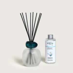 Bouquet perfumado mineral [Color] de Maison Berger con su recarga de fragancia, mikado decorativo elegante
